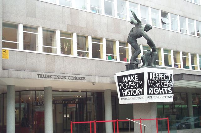 Le siège du Trades Union Congress ( Congrès des syndicats) sur Great Russell Street à Londres