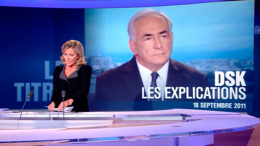 Claire CHAZAL sur le plateau du 20h, en 2001