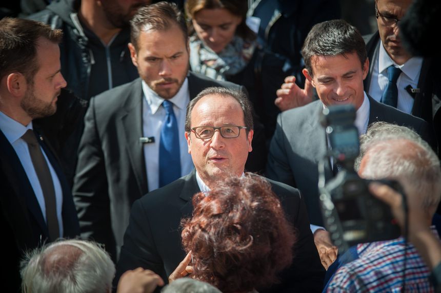 Arrivée de F.Hollande et M.Vals à Vesoul
