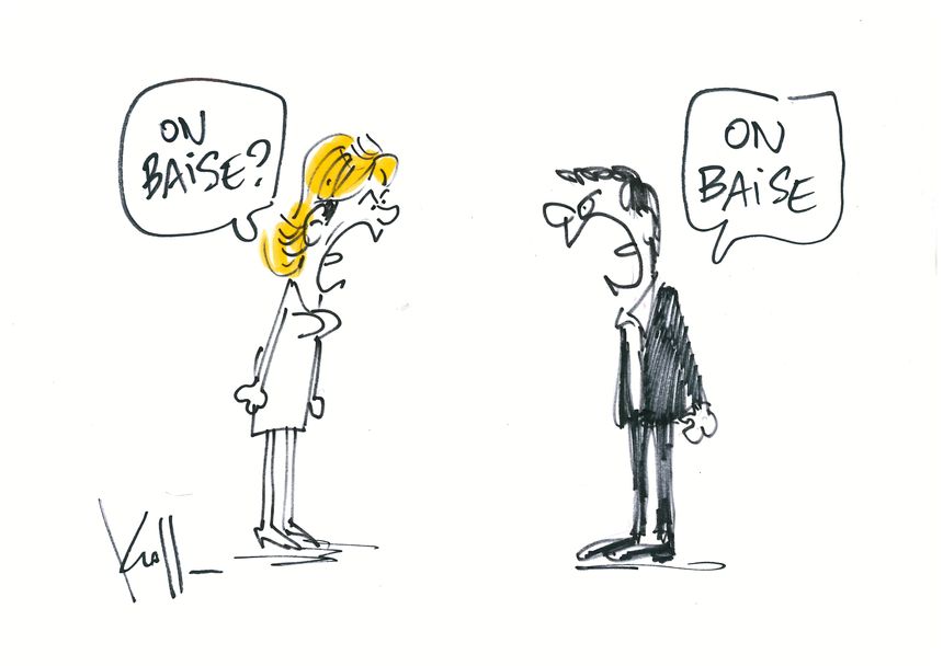 Marina Foïs donne la réplique à Romain Duris, par Pierre Kroll.