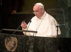Le pape François à la tribune des Nations Unies, à New York