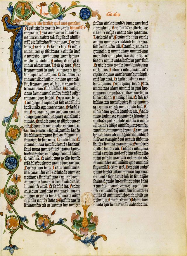 Bible à 42 lignes.- Mayence : Johann Gutenberg, Johannes Fust, automne 1455 ? BnF, Réserve des livres rares