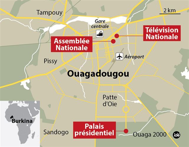 Les points stratégiques du coup d'Etat à Ouagadougou