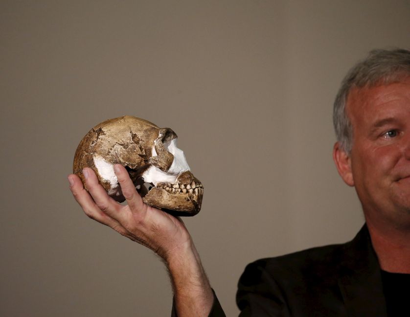 Lee Berger et le crâne d'Homo Naledi