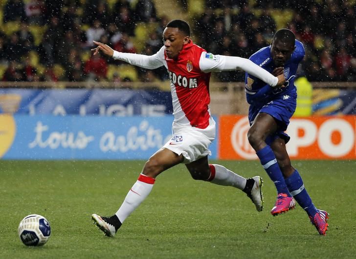 A.Martial (Monaco) et D.Diakite (Bastia), fevrier 2015