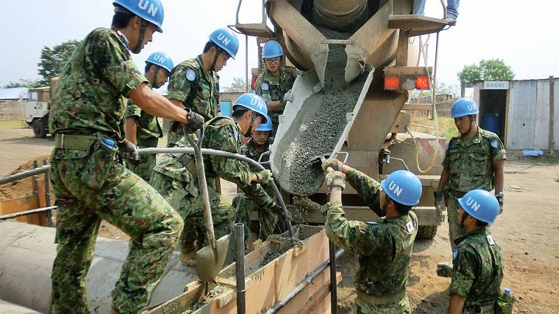 Soldat japonais, Casques Bleus, au Sud Soudan, 10.07.2013