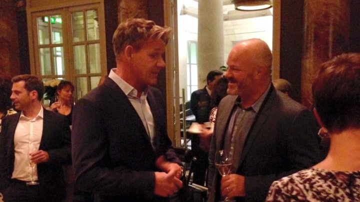 Gordon Ramsay et Philippe Etchebest lors du cocktail d'inauguration