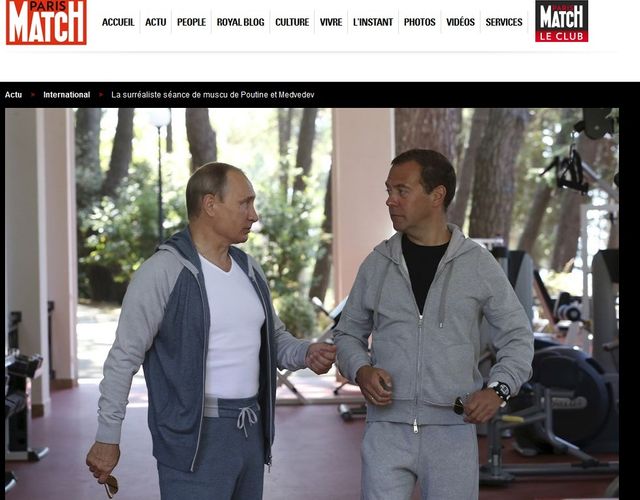 Poutine et Medvedev dans Paris Match