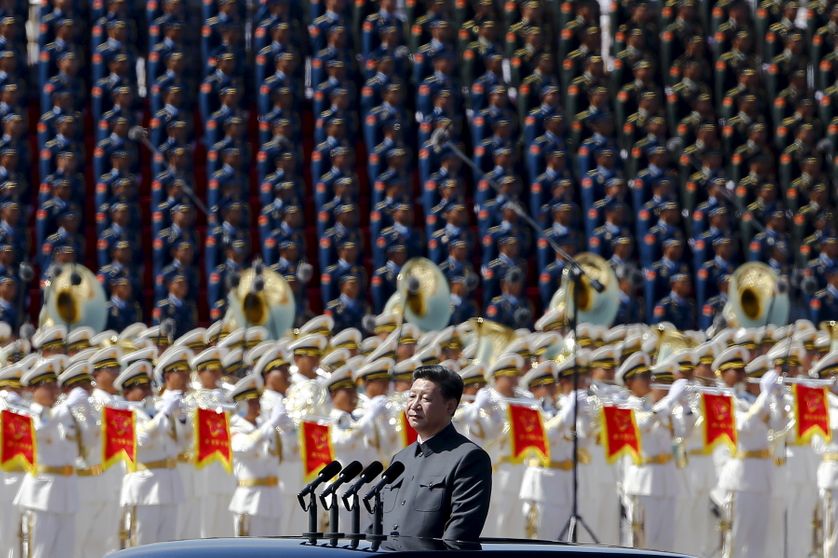 Place Tiananmen, 70e anniversaire de la fin de la 2nde guerre mondiale. Discours inaugural du président Xi Jinping (3.09.2015)