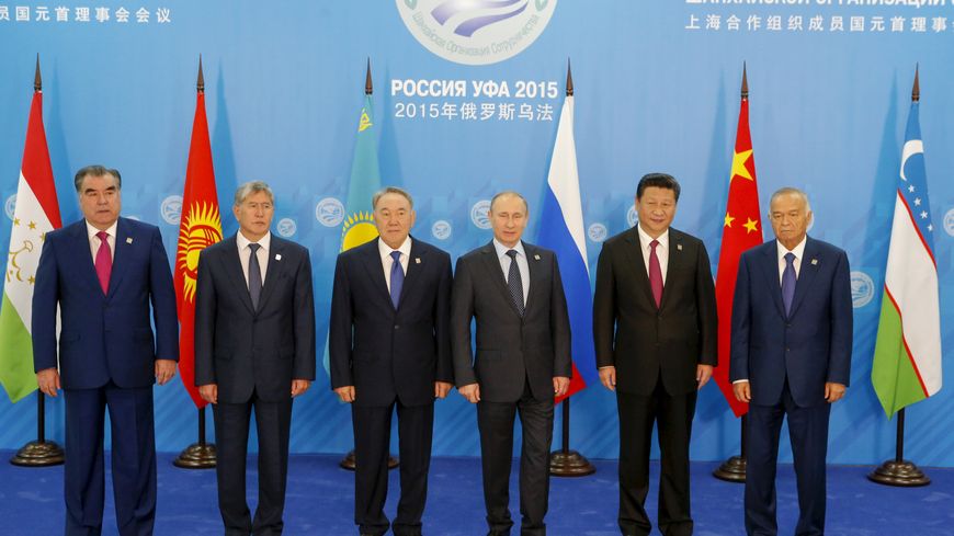 Tajikistan's President Emomali Rahmon, Kyrgyzstan's President Almazbek Atambayev, Kazakhstan's President Nursultan Nazarbayev, R