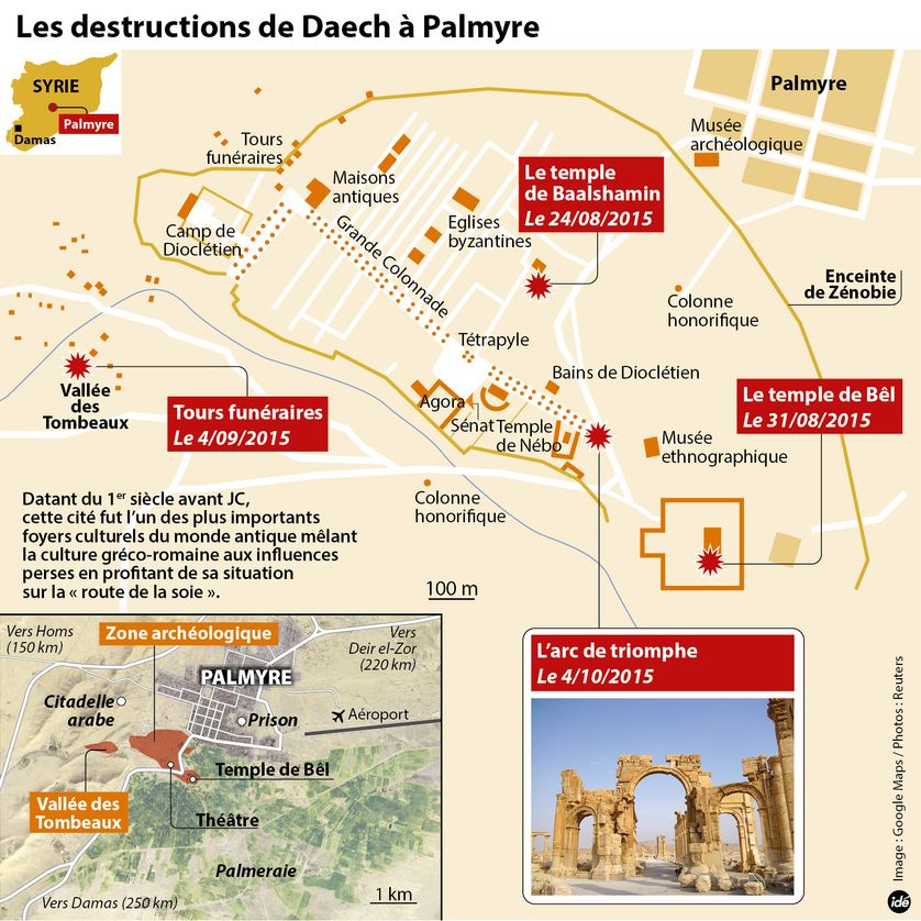 Les destructions de Daech à Palmyre