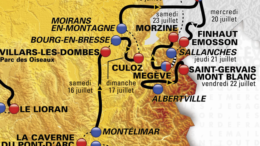 Le Tour 2016 fera étape six jours en Rhône-Alpes.