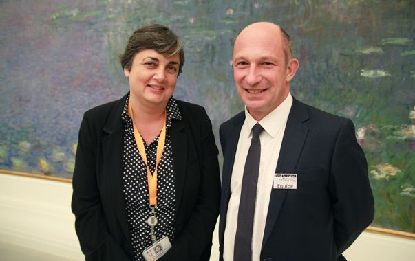 Laurence des Cars, directrice du musée de l'Orangerie et Pierre Korzelius, directeur de ProQuartet. (© Victor Tribot Laspière / France Musique)