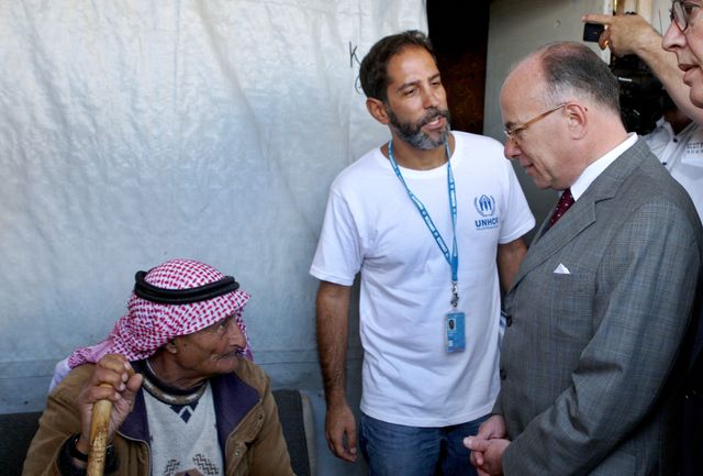 Bernard Cazeneuve s’est rendu au camp de réfugiés syriens à Zahlé, dans la vallée de la Bekaa, au Liban