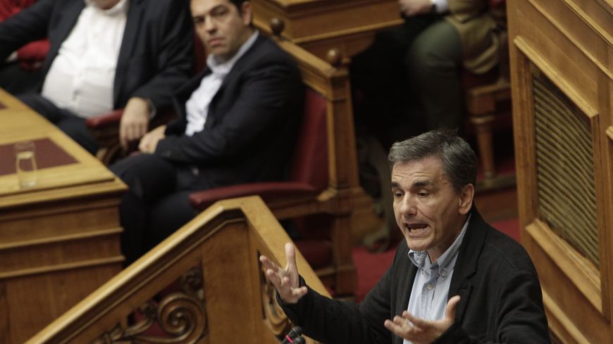 Euclide Tsakalotos, le ministre des finances grec, au Parlement grec, le 6 octobre 2015