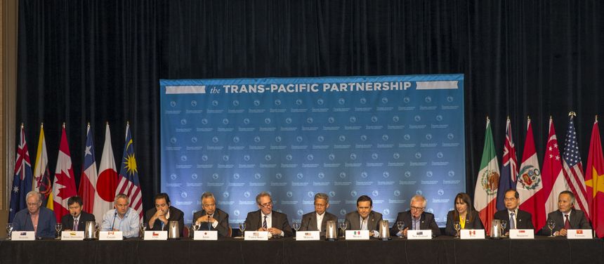 Conférence de presse sur les négociations en cours sur l'accord de partenariat transpacifique (TPP), juillet 2015