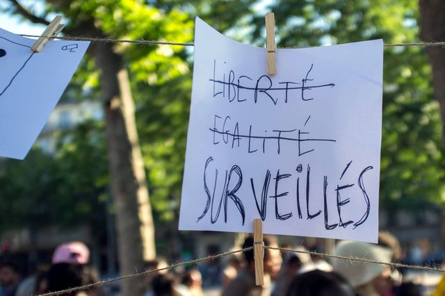 Manifestation contre la loi sur le renseignement