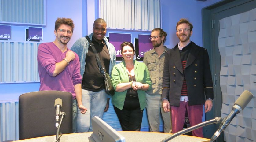 France Culture, Studio 153, fin de partie... Jérôme Polidor, Samba, Aline Pailler & Neil Jobard et Julien Melique (de g. à d.)