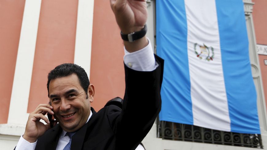 Jimmy Morales, à Guatemala city, le 21 octobre 2015