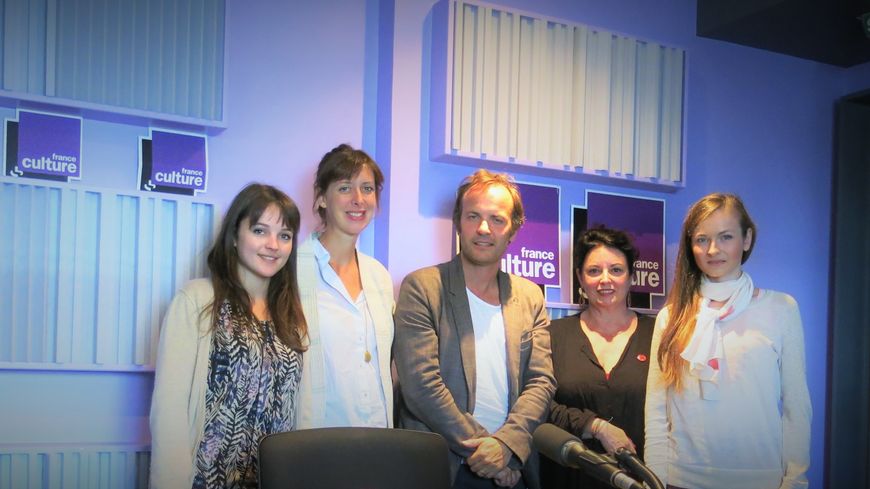 France Culture, studio 153... Eléonore Thelot, Aline Pailler, Timothée de Fombelle & Eloïse Scherrer (de g. à d.)