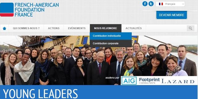 Page d'accueil du site Young Leaders, le programme d'échange de la French American Foundation