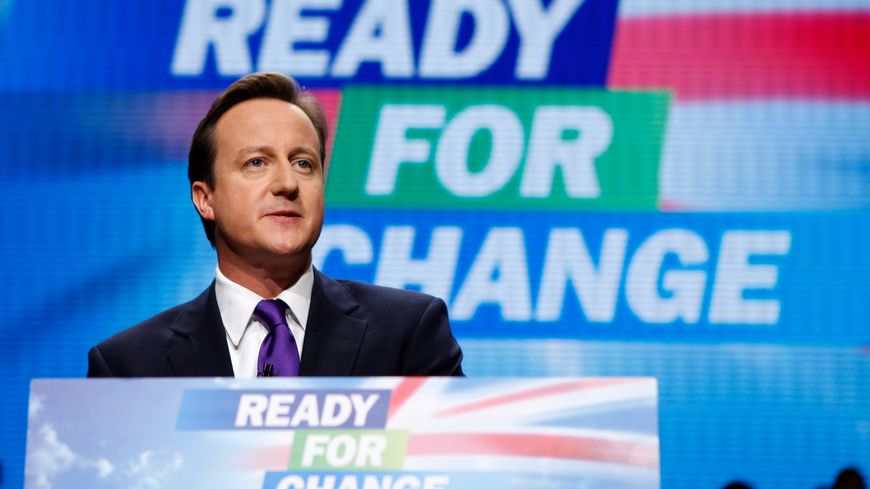Britain's opposition Conservative Party leader David Cameron