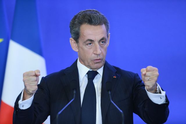 Nicolas Sarkozy à la tribune