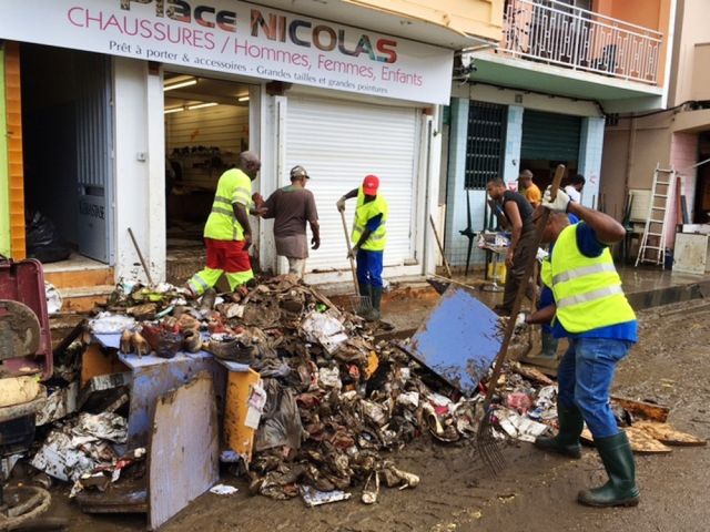 Martinique, les inondations, exemple à Rivière Pilote