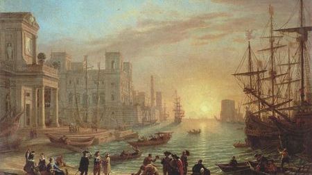 Claude Gellée dit Claude Lorrain, "Port de mer au soleil couchant", Musée du Louvre, Paris. Huile sur toile, 1639, 103 x 135 cm.