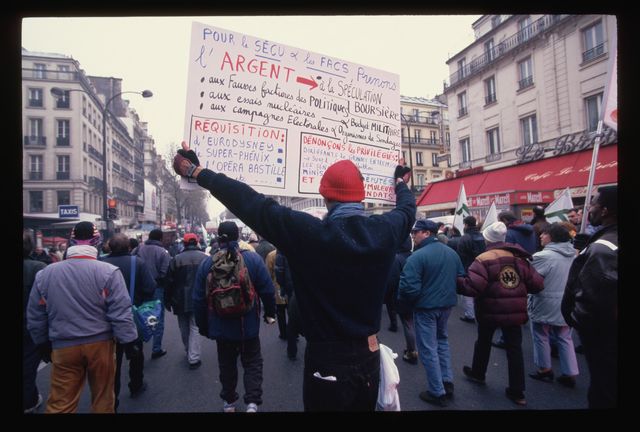 Manifestation à Paris en décembre 1995