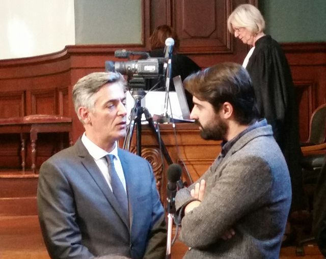 Pascal Bonnefoy et Fabrice Arfi au tribunal de Bordeaux