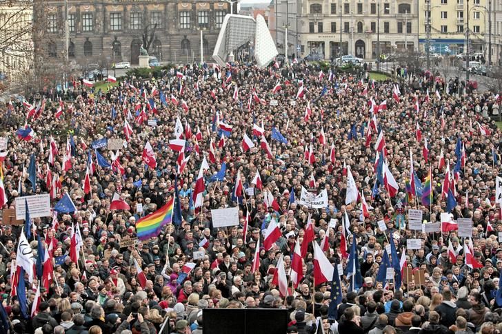Anti-government protest in Poznan, Poland