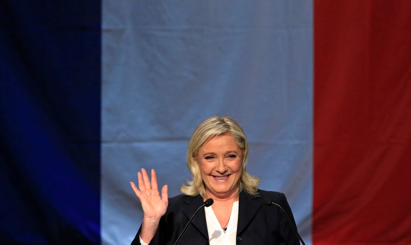 Marine Le Pen, dimanche soir avant son allocution