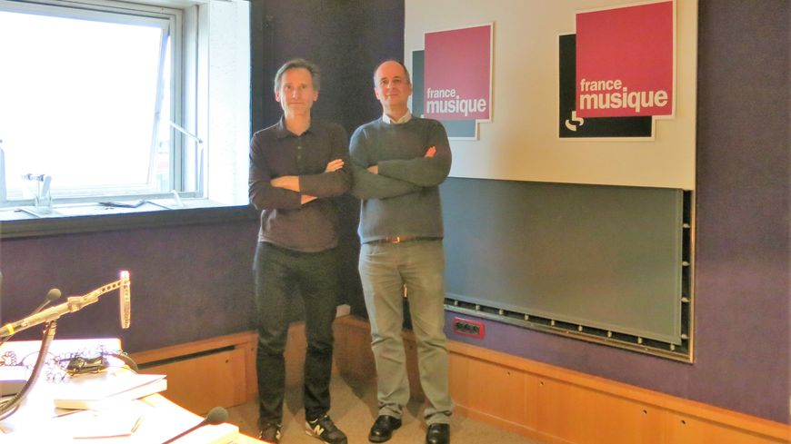 France Musique par un beau dimanche, studio 142... Olivier Baumont & Philippe Venturini (de g. à d.) ©Annick Haumier-Radio France