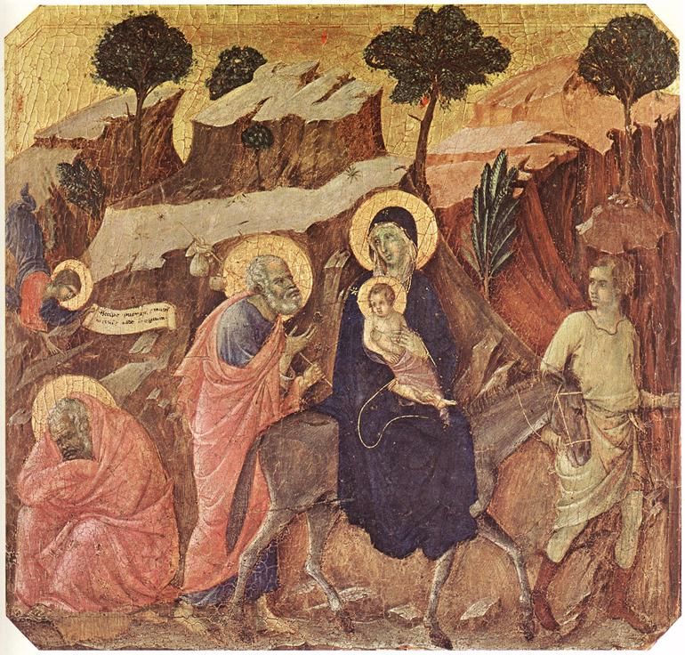 La Fuite en Egypte par Duccio di Buoninsegna - vers 1308