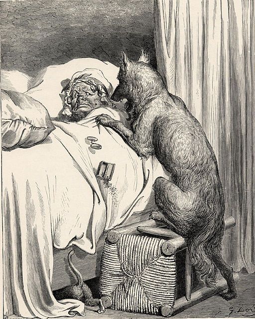Gravure autour du Petit chaperon rouge