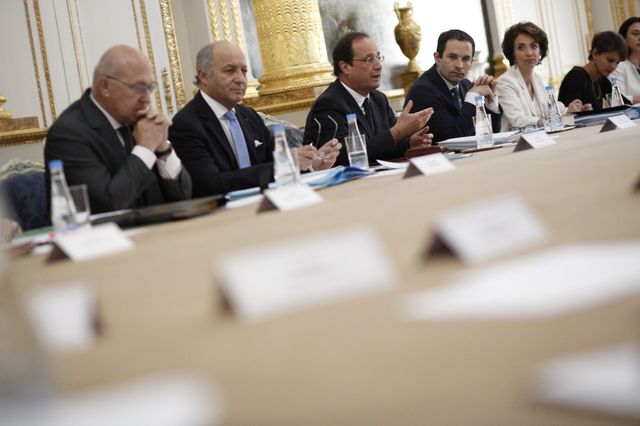 Les ministres et secretaires d'Etats du gouvernement du Premier ministre Manuel Valls