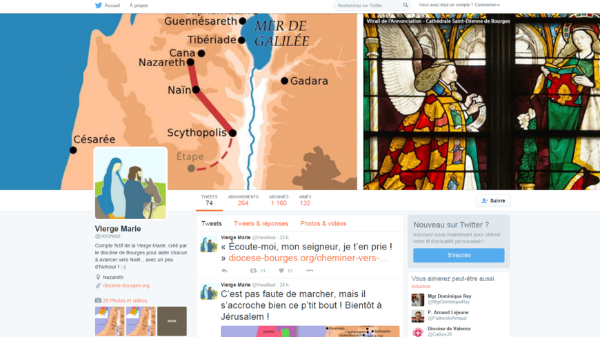 Le diocèse de Bourges alimente le compte Twitter de la Vierge Marie