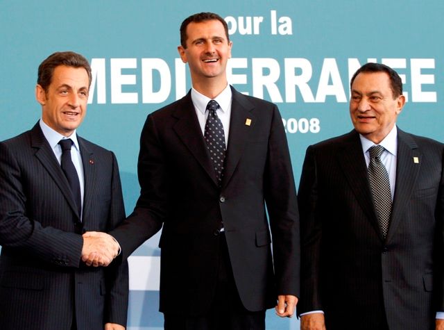 Sarkozy, Al-Assad et Mubarak