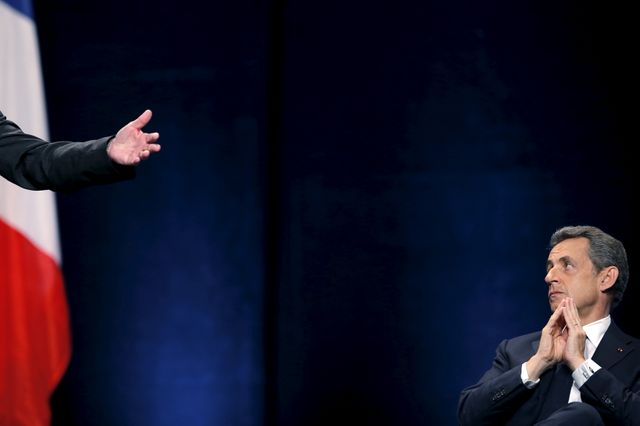 Nicolas Sarkozy dans un meeting des régionales