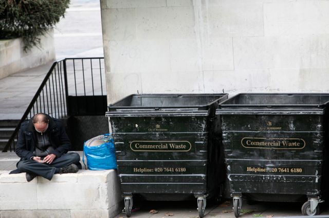Un sans-abri à Londres.