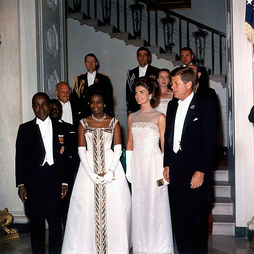 Félix et Marie-Thérèse Houphouët-Boigny avec les époux Kennedy, 22 mai 1962