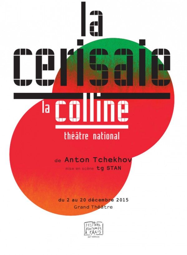 Affiche "La Cerisaie" de Tchekov avec Tg Stan au Théâtre de La Colline