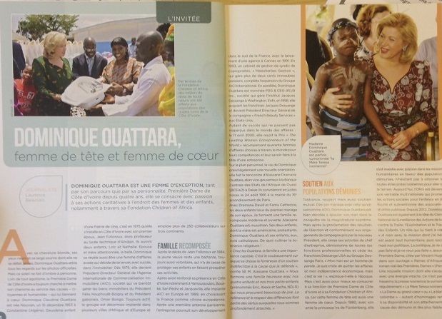 Un article sur Dominique Ouattara dans la revue de sa fondation "Children of Africa"