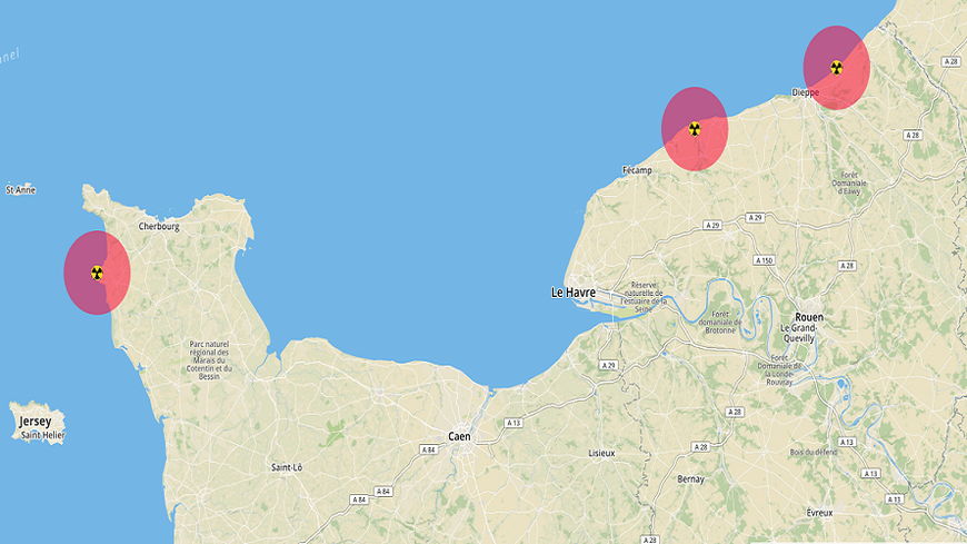 En Normandie, les zones d'habitation autour des trois centrales sont concernées