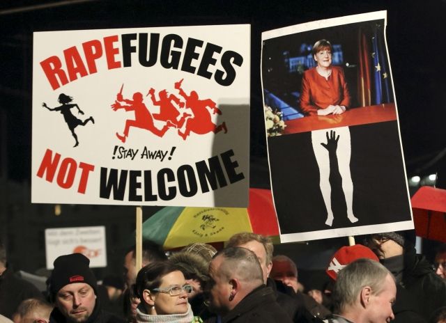 Manifestation anti-réfugiés à l'appel de Pegida, à Leipzig (Allemagne), le 11 janvier 2016