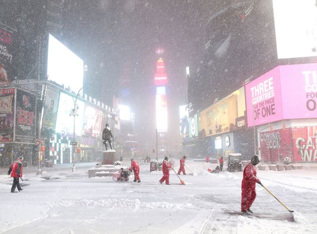 Times Square méconnaissable après le passage de Snowzilla