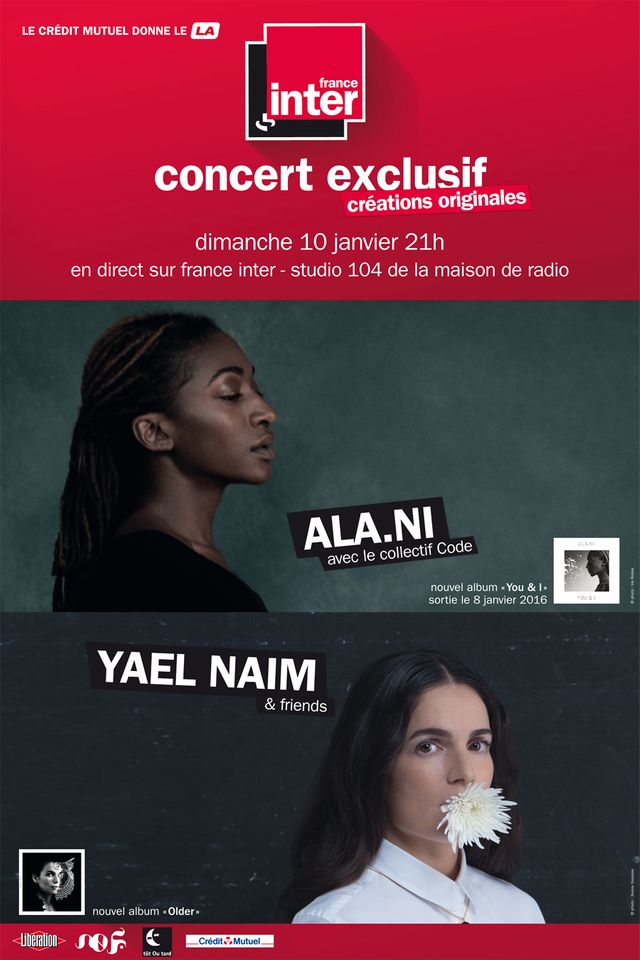 Affiche du concert ALA.NI / Yael Naim au Studio 104