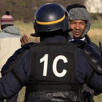Les forces de l'ordre sont intervenues à Calais le 23 janvier après une manifest