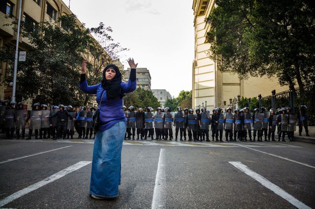 Pauline Beugnies, manifestante au Caire